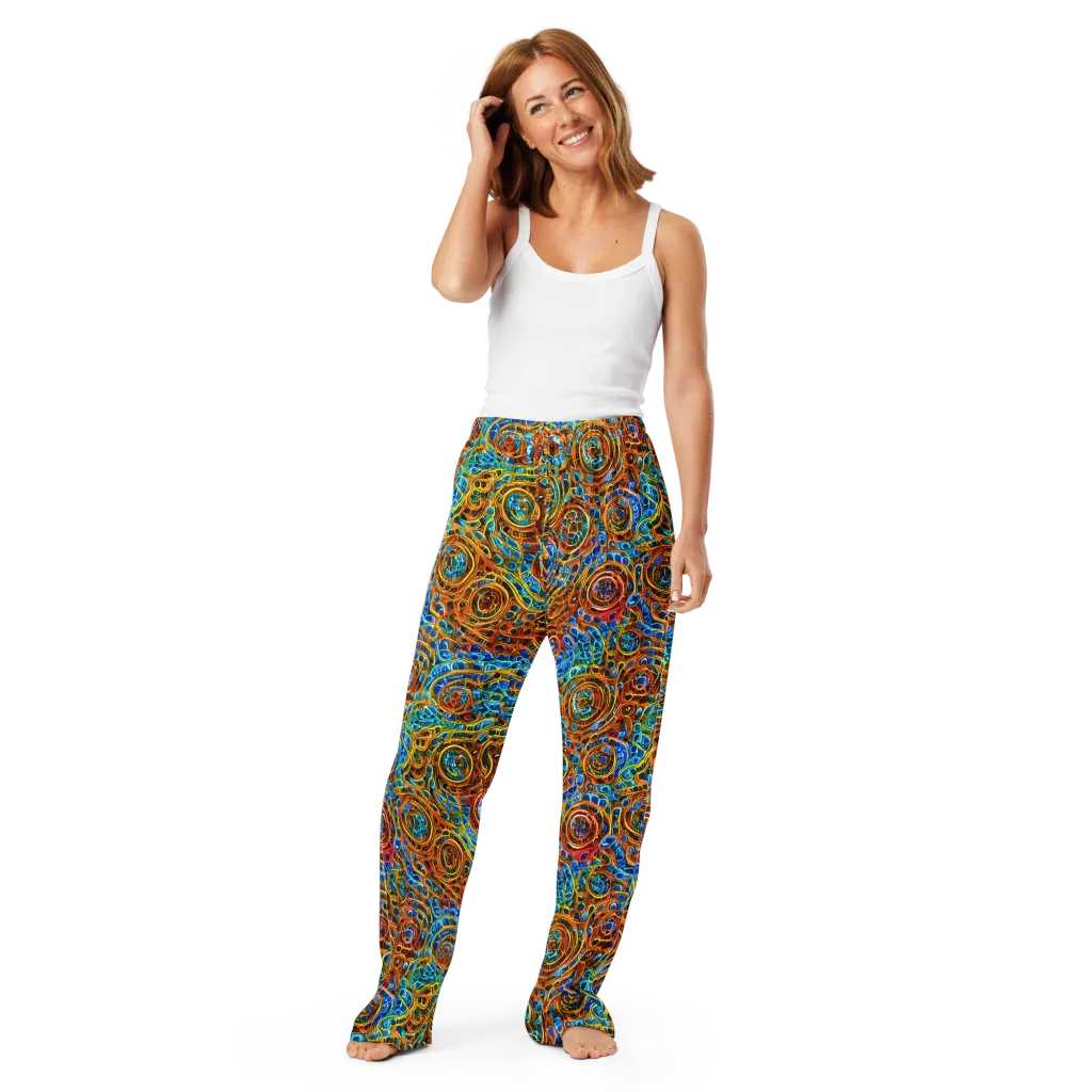 Electric Mandala on Women's Pajama Pants — Front
