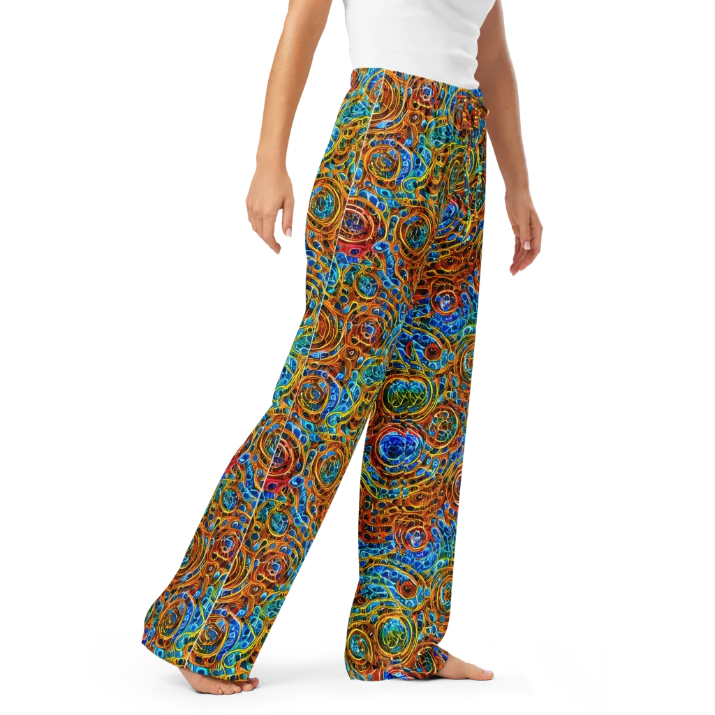 Electric Mandala on Women's Pajama Pants — Right Front
