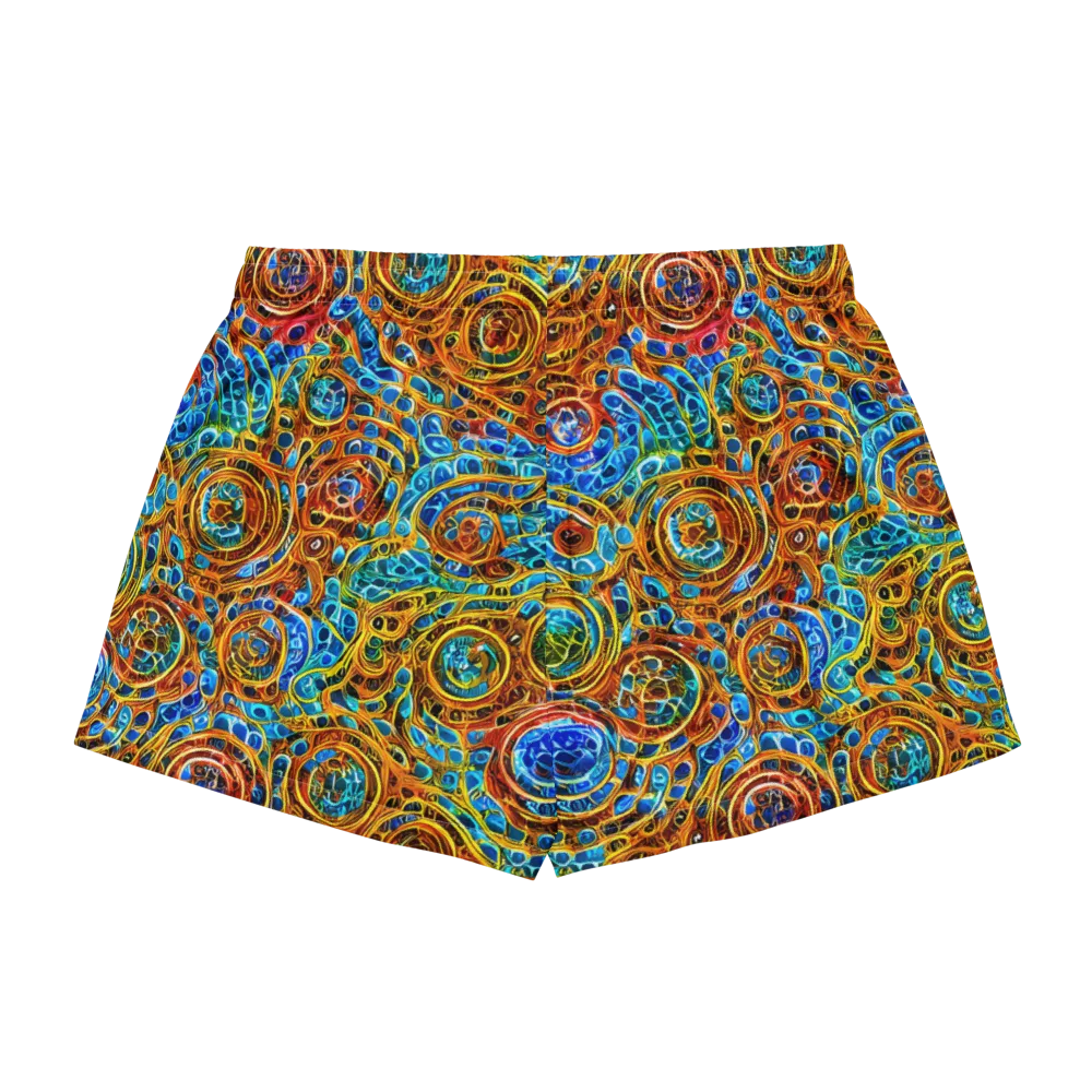 Electric Mandala on Women's Pajama Shorts — Back