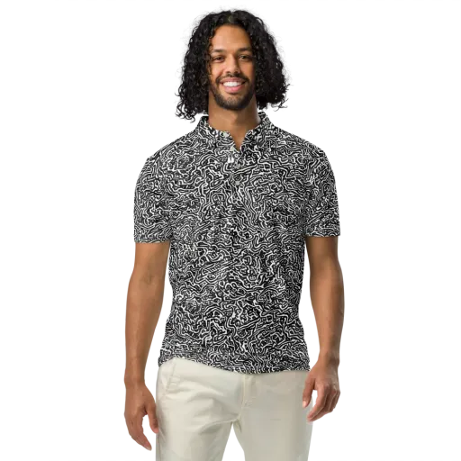 Contour Fever on a Men's Slim Fit Polo Shirt