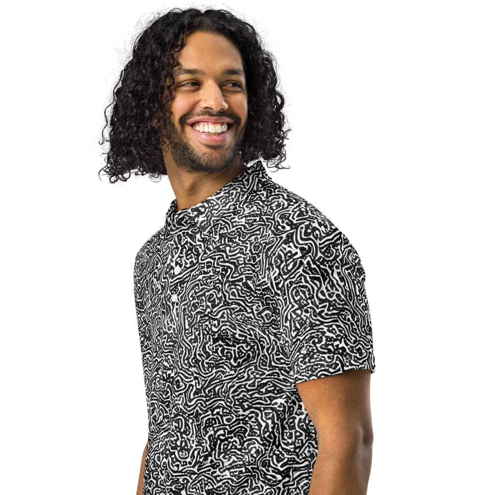 Contour Fever on Men's Slim Fit Polo Shirt — Left Front