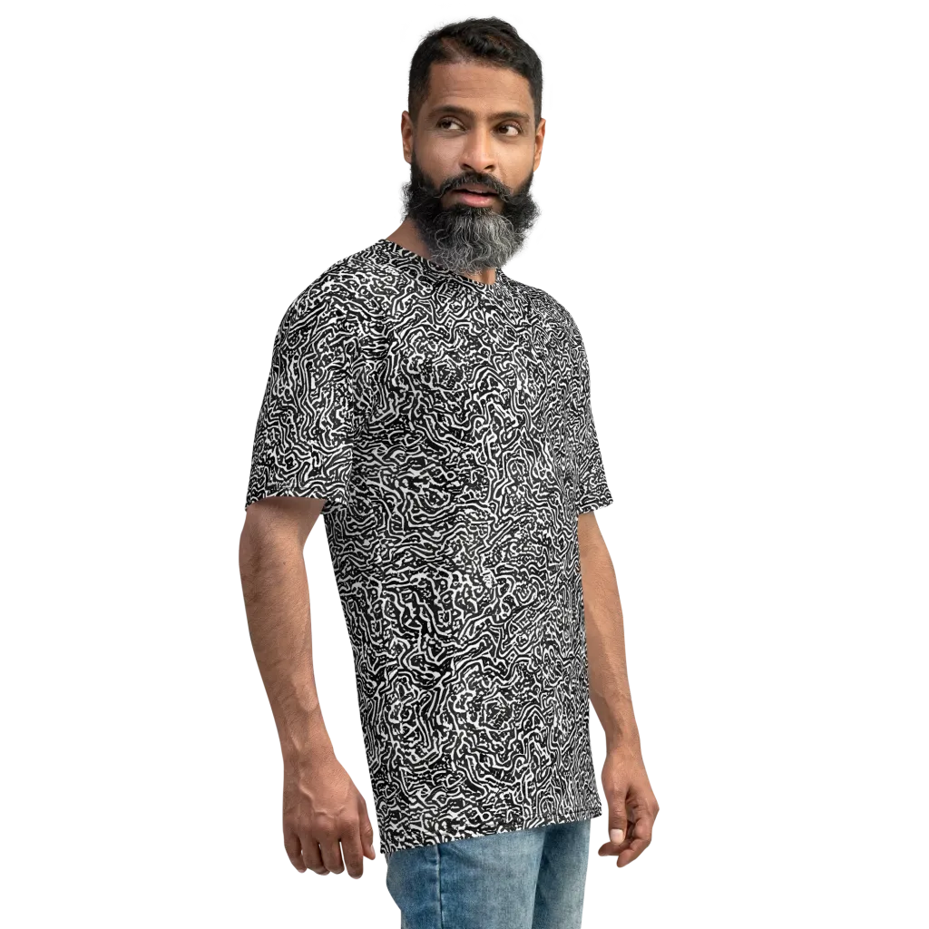 Contour Fever on Men's Crew Neck T-Shirt — Right
