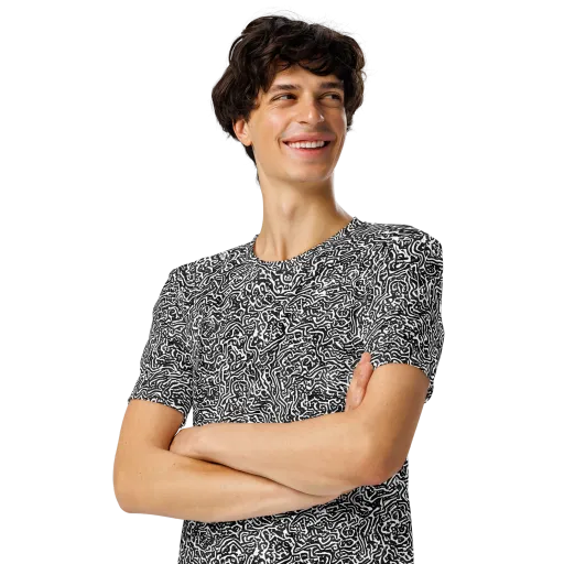 Contour Fever on a Men's Crew Neck T-Shirt
