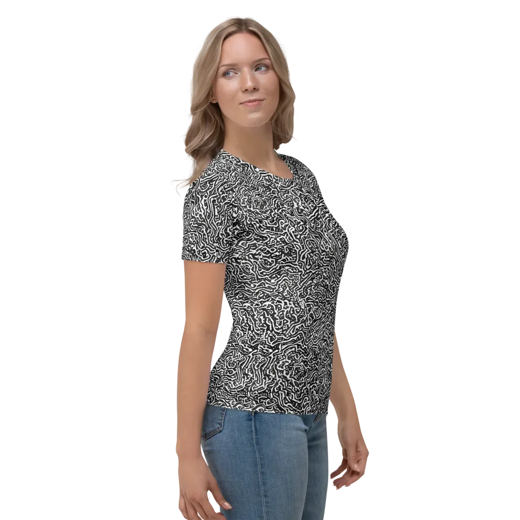 Contour Fever on Women's Crew Neck T-Shirt — Right