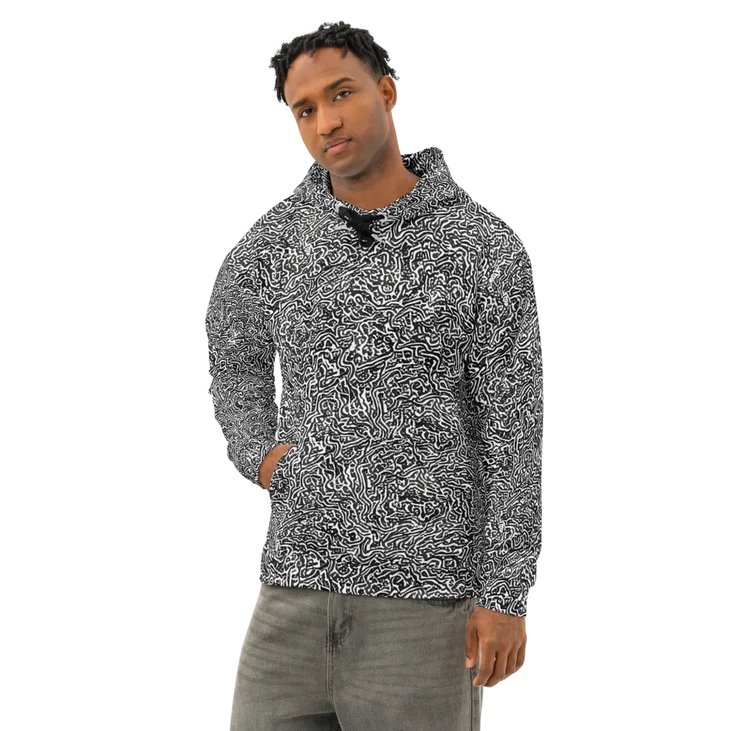 Contour Fever on Cotton Hoodie — Left Front