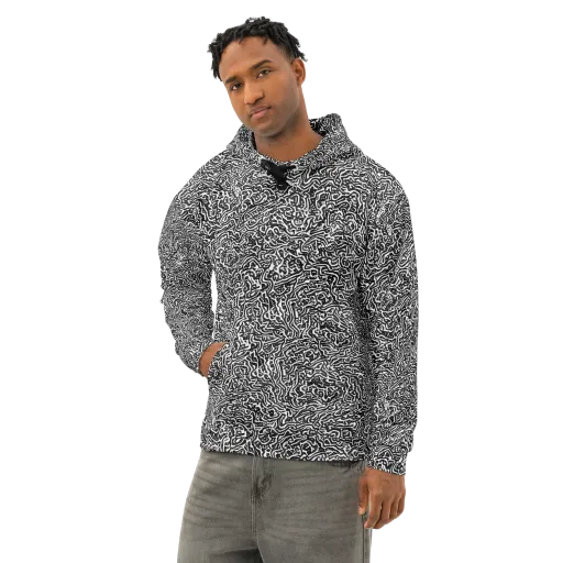 Contour Fever on a Cotton Hoodie
