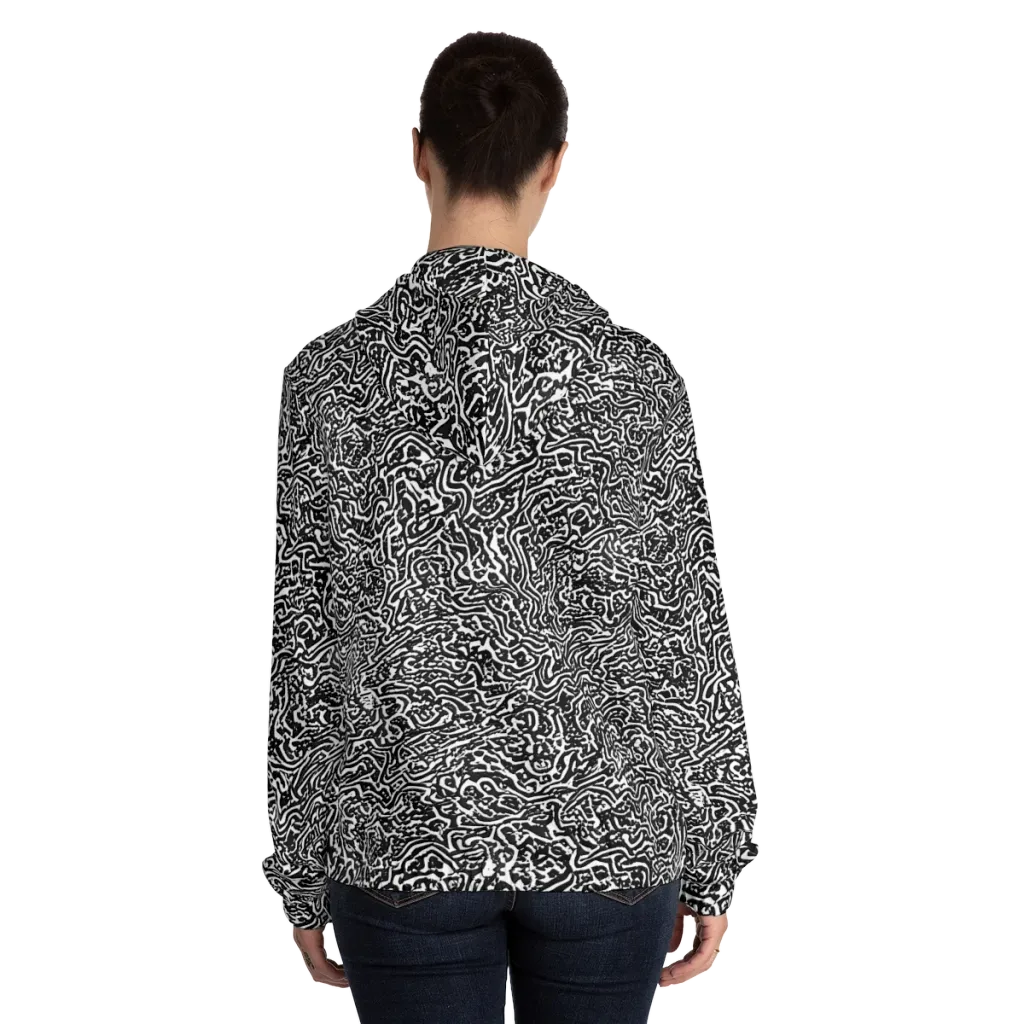 Contour Fever on Women's Full-Zip Hoodie — Back On Person