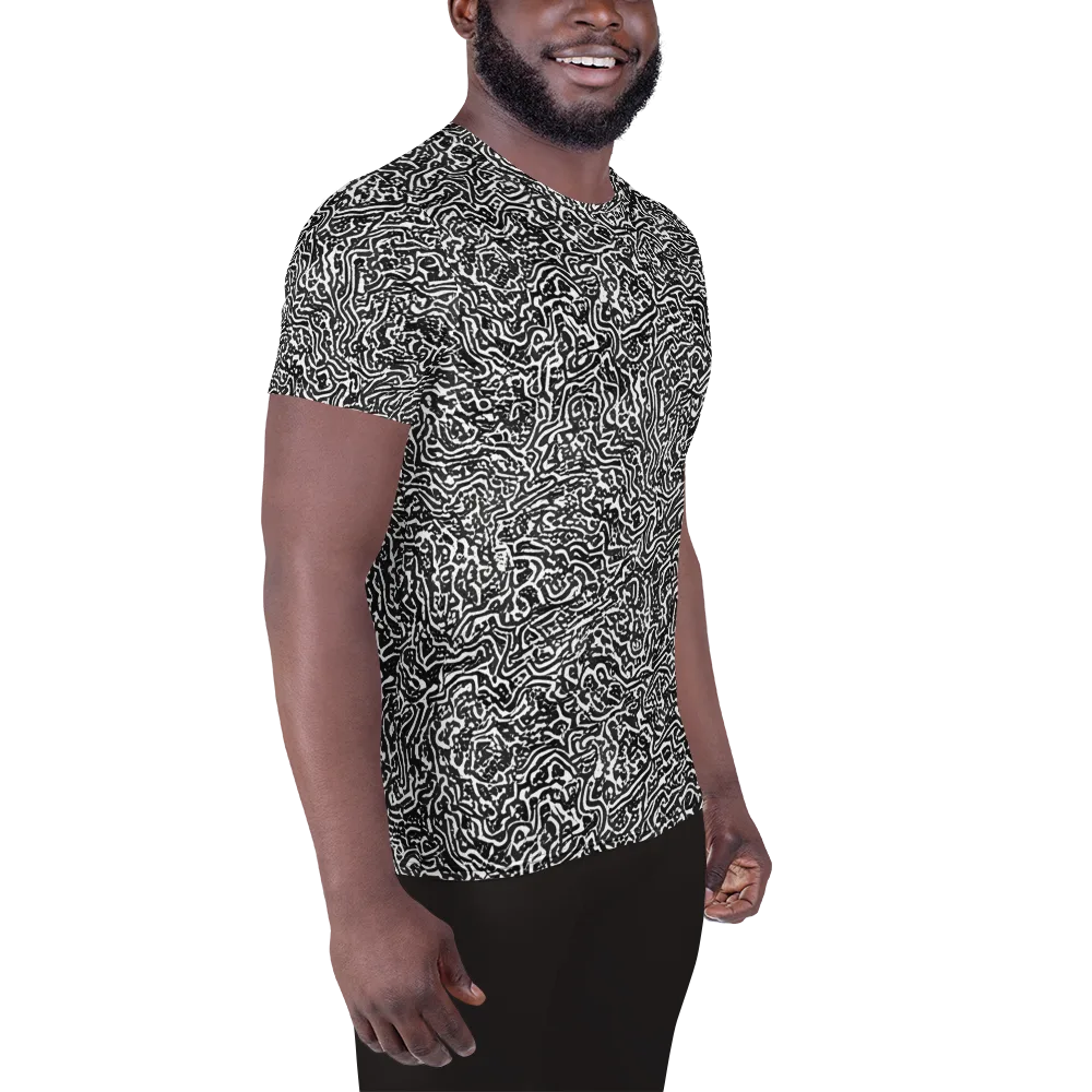 Contour Fever on Men's Athletic T-Shirt — Right