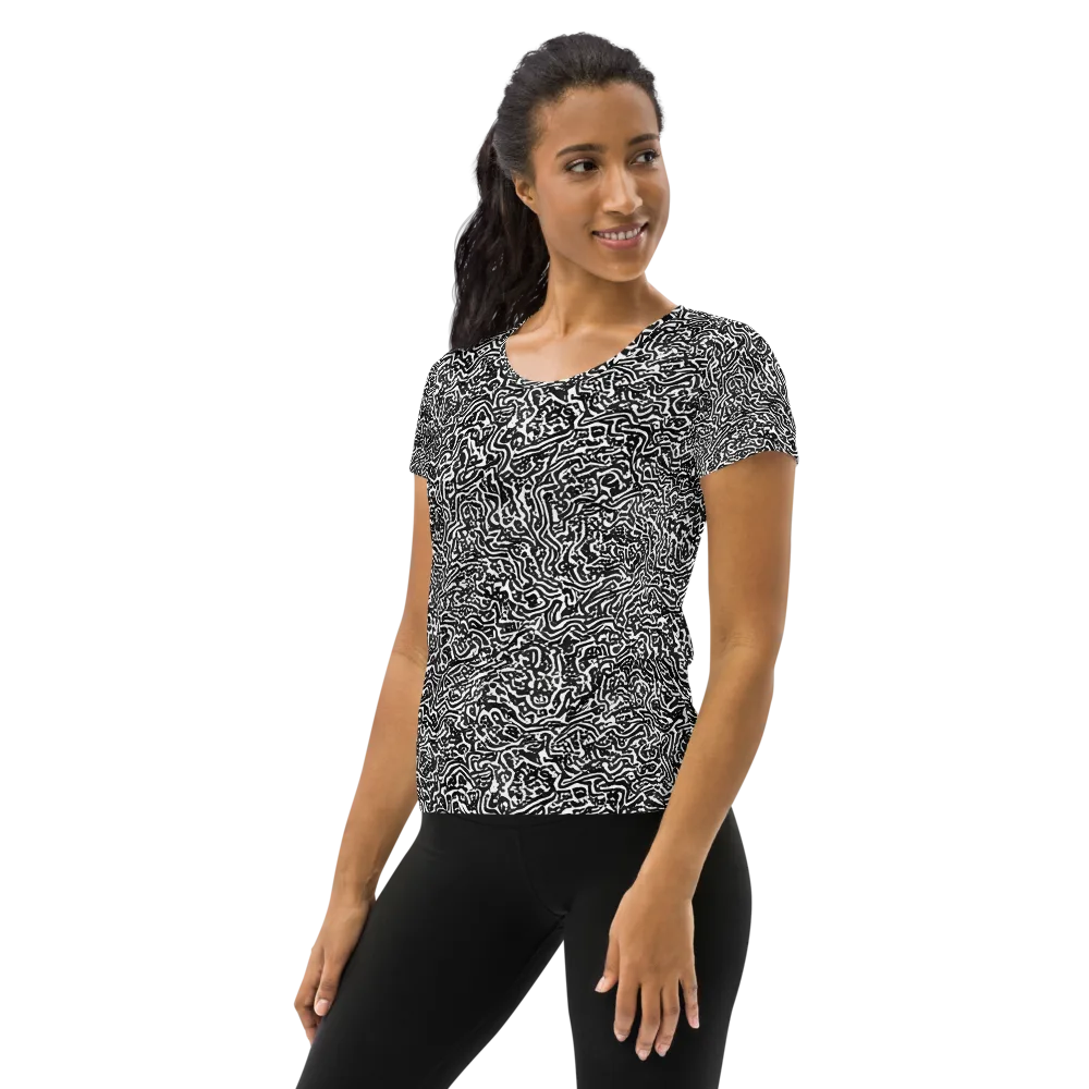 Contour Fever on Women's Athletic T-Shirt — Left