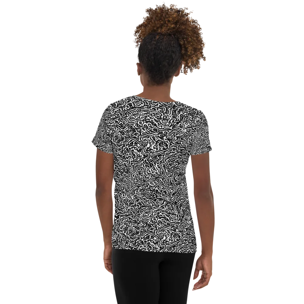 Contour Fever on Women's Athletic T-Shirt — Back