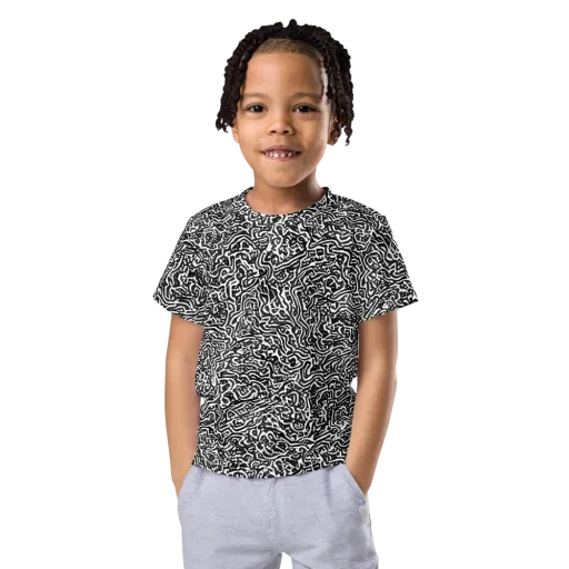 Contour Fever on a Kids Crew Neck T-Shirt