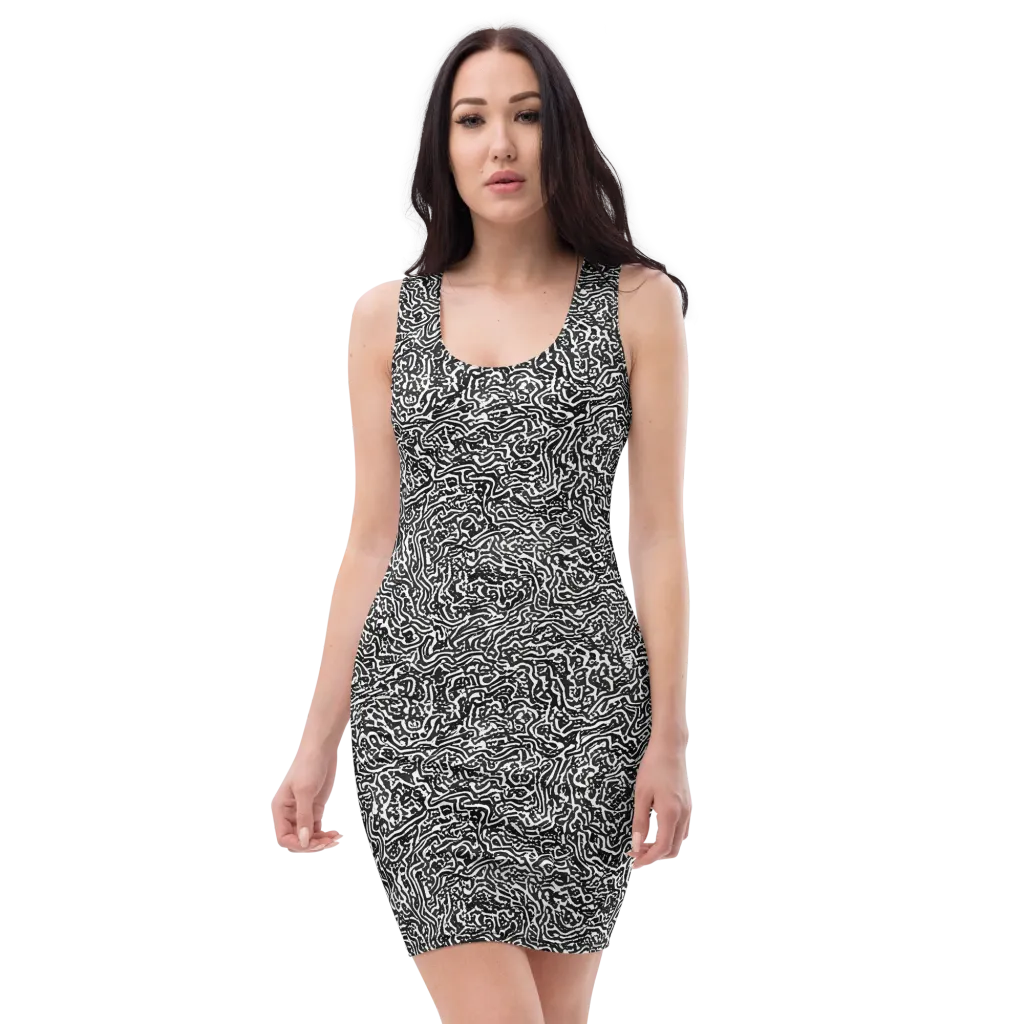 Contour Fever on Bodycon Dress — Front