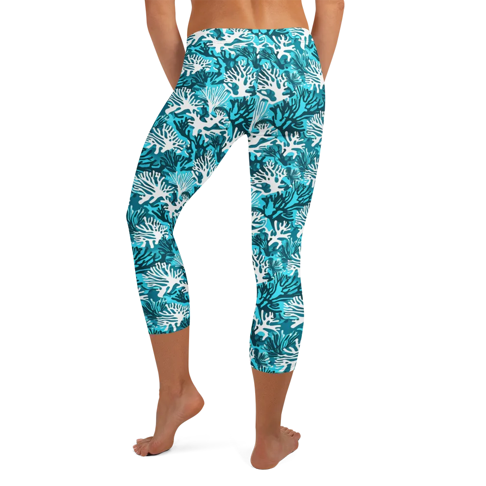 Aqua Canopy on Capri Leggings — Back