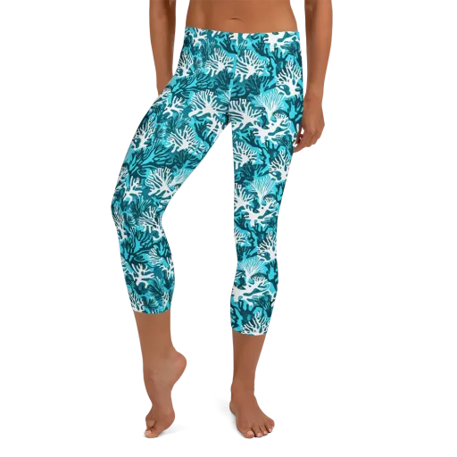 Aqua Canopy on a Capri Leggings
