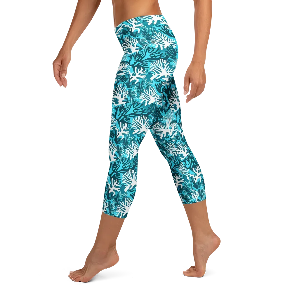 Aqua Canopy on Capri Leggings — Left