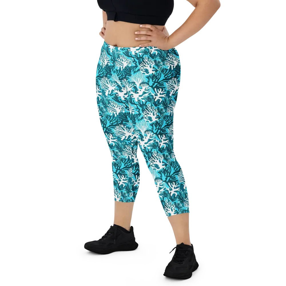 Aqua Canopy on Capri Leggings — Front