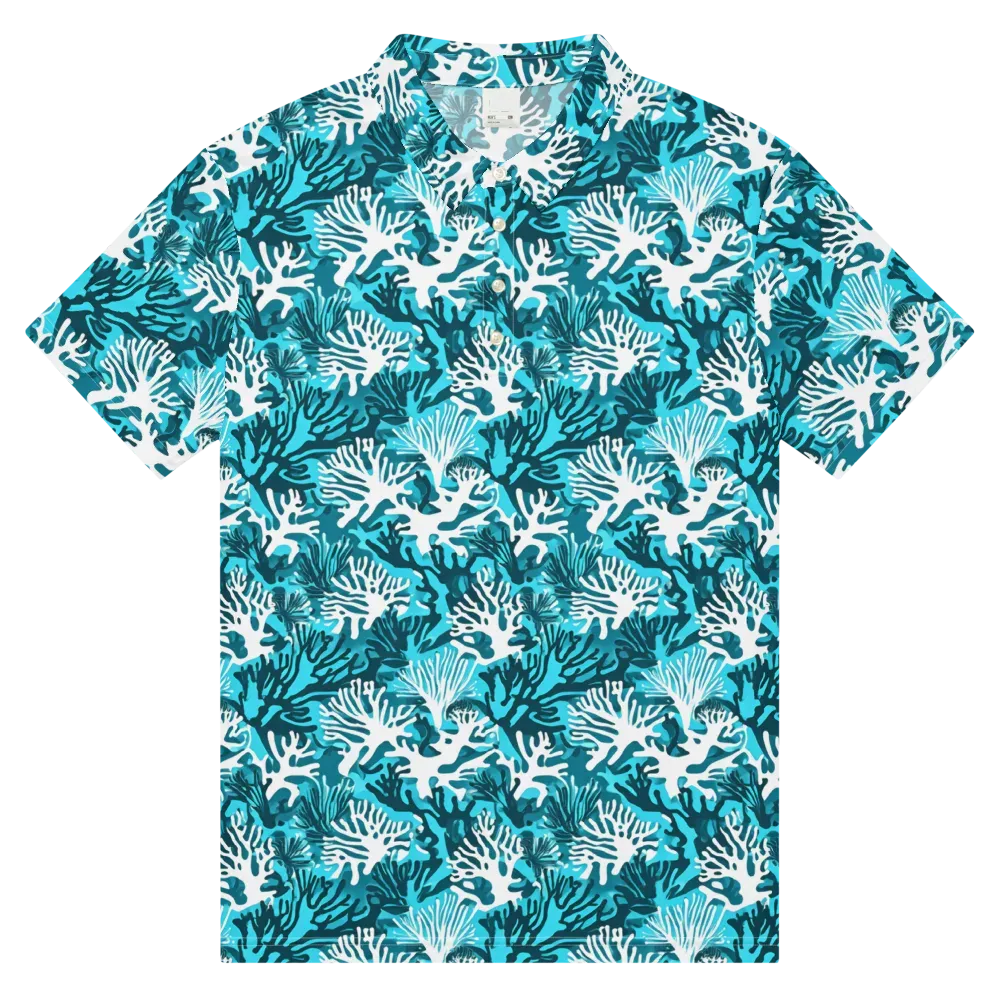 Aqua Canopy on Men's Slim Fit Polo Shirt — Front