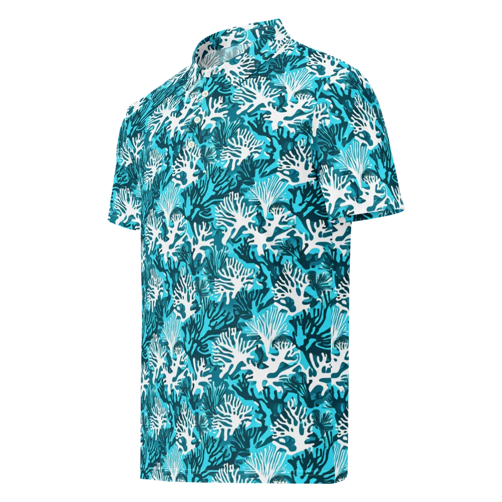 Aqua Canopy on Men's Slim Fit Polo Shirt — Left Front