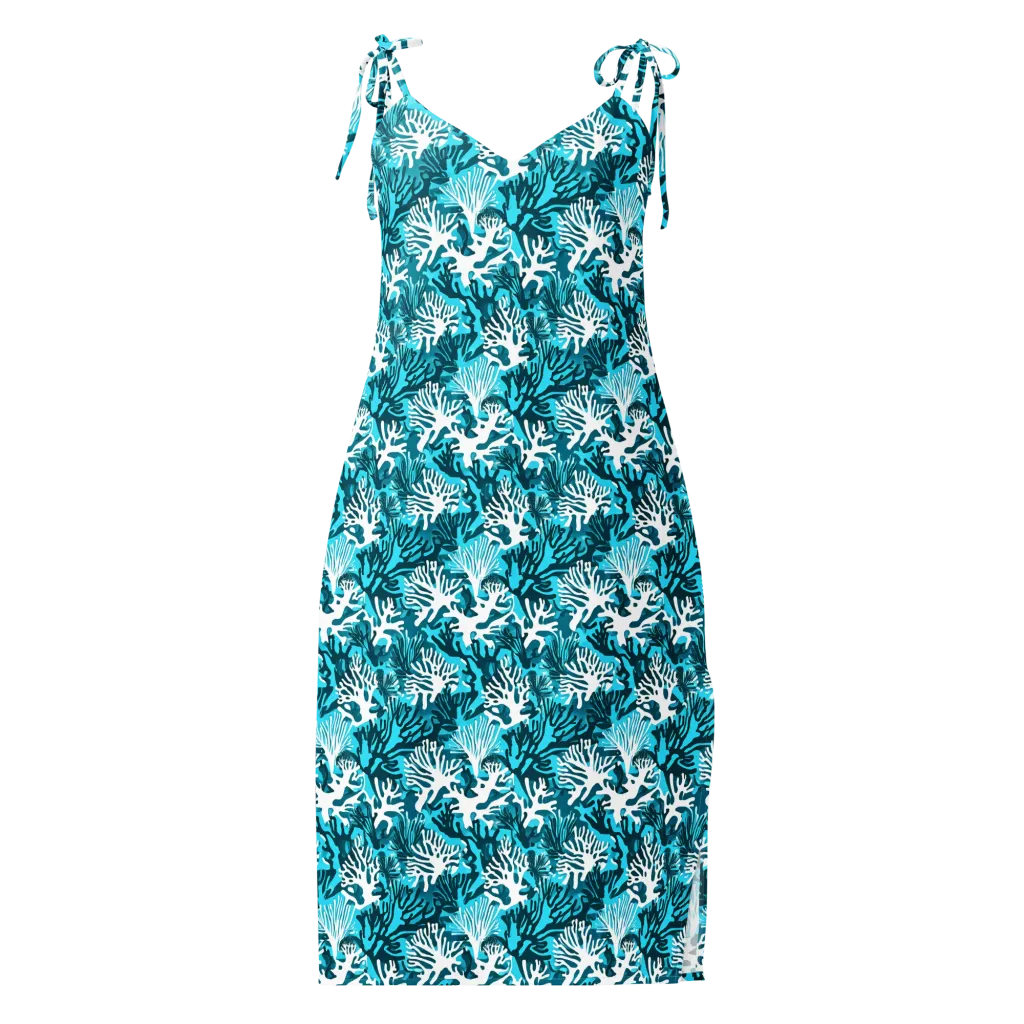 Aqua Canopy on Slip Dress — Front