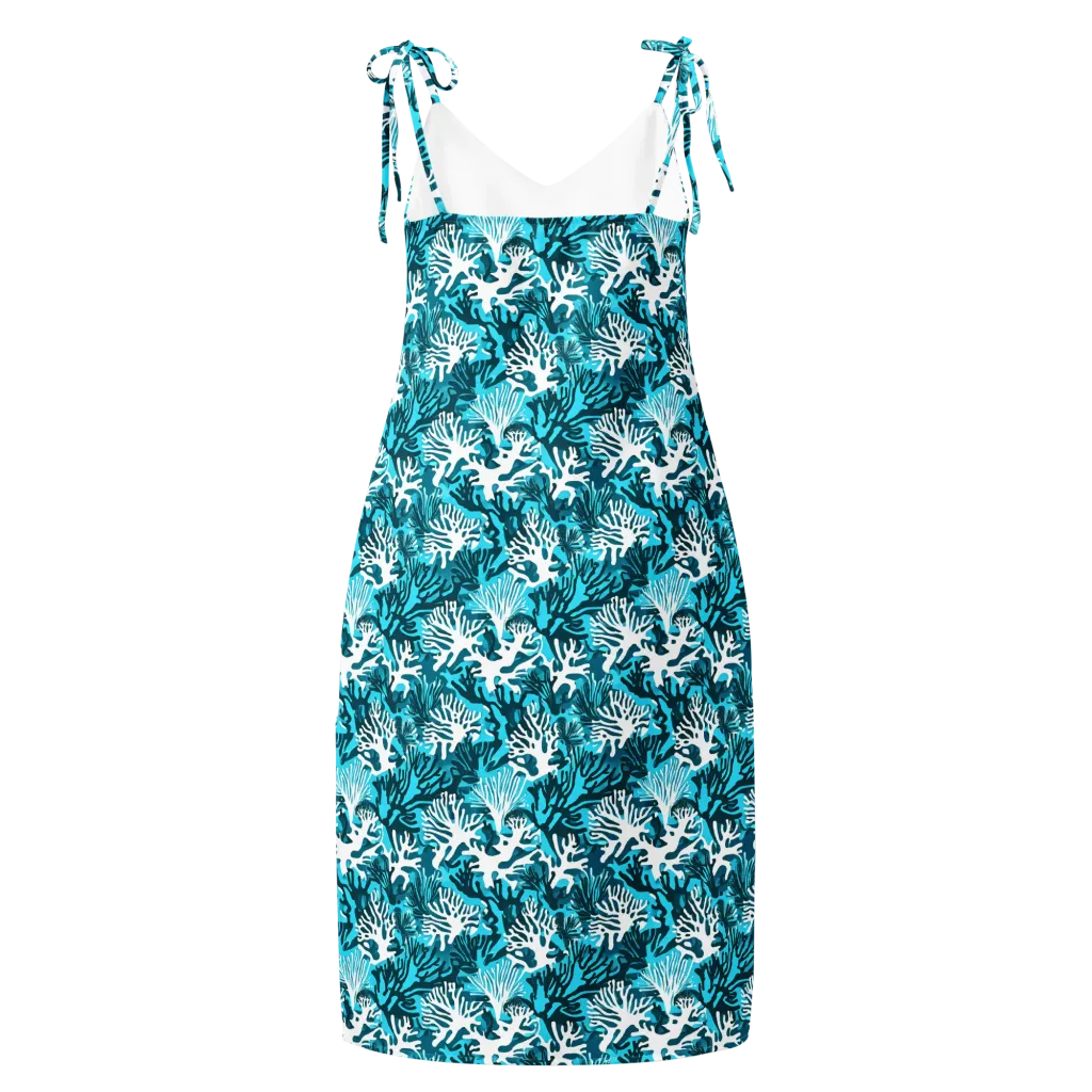 Aqua Canopy on Slip Dress — Back