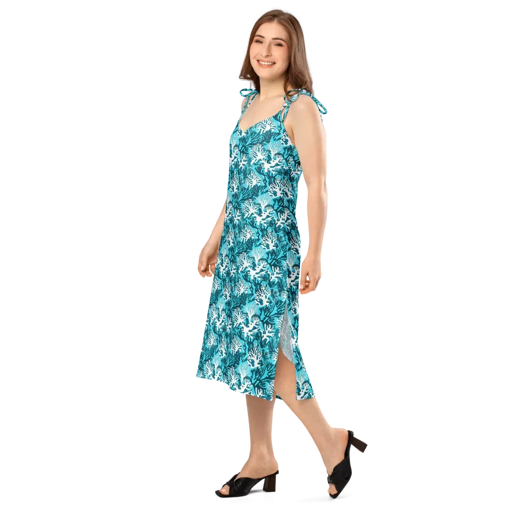 Aqua Canopy on Slip Dress — Left Front
