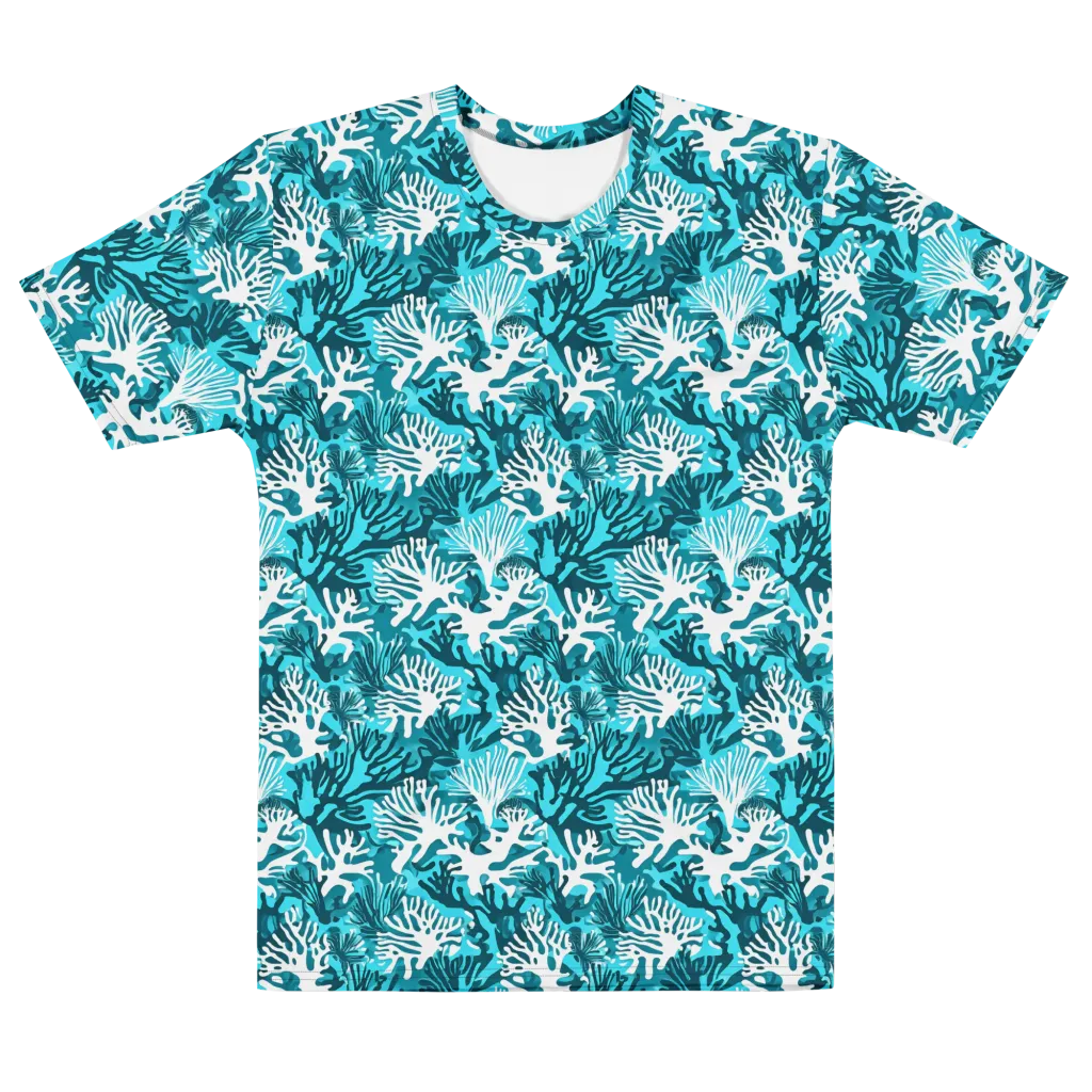 Aqua Canopy on Men's Cotton Crew Neck T-Shirt — Front