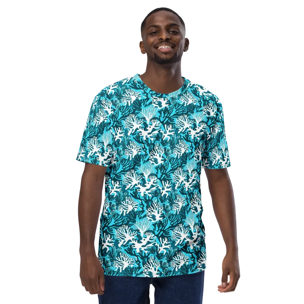 Aqua Canopy on Men's Crew Neck T-Shirt — Front