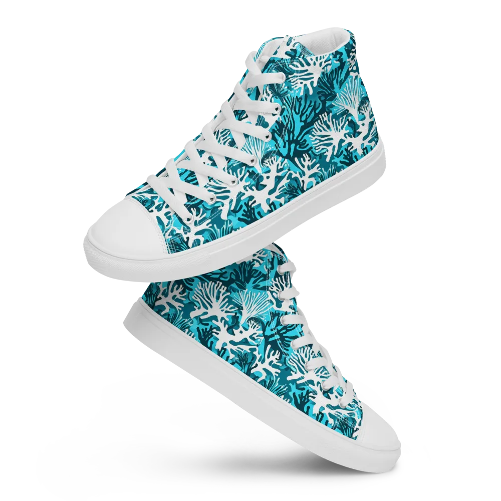 Aqua Canopy on Men's High Top Canvas Shoes — Front