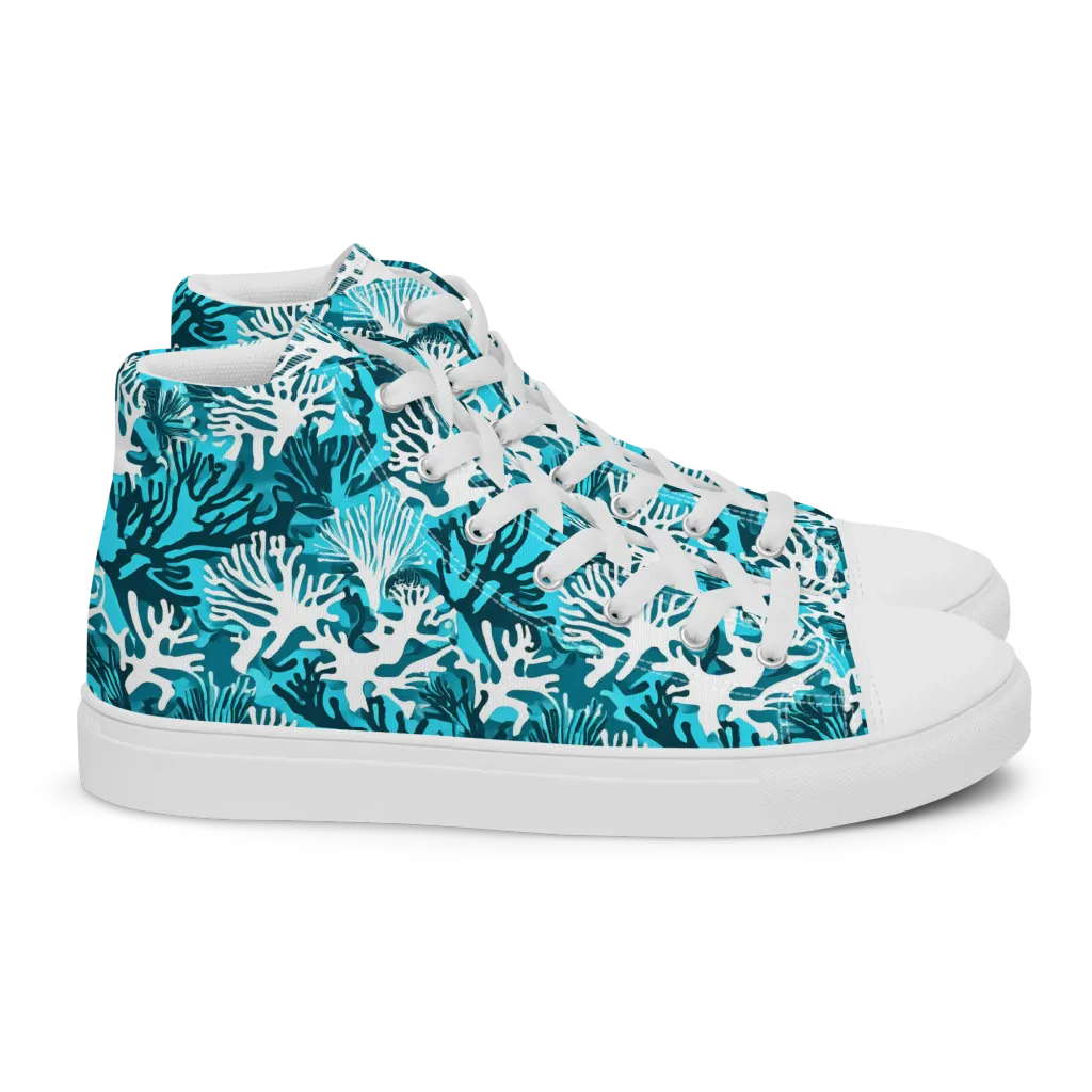 Aqua Canopy on Women's High Top Canvas Shoes — Right
