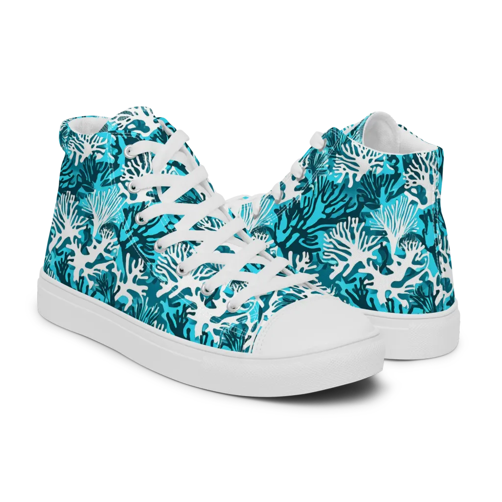 Aqua Canopy on Women's High Top Canvas Shoes — Right