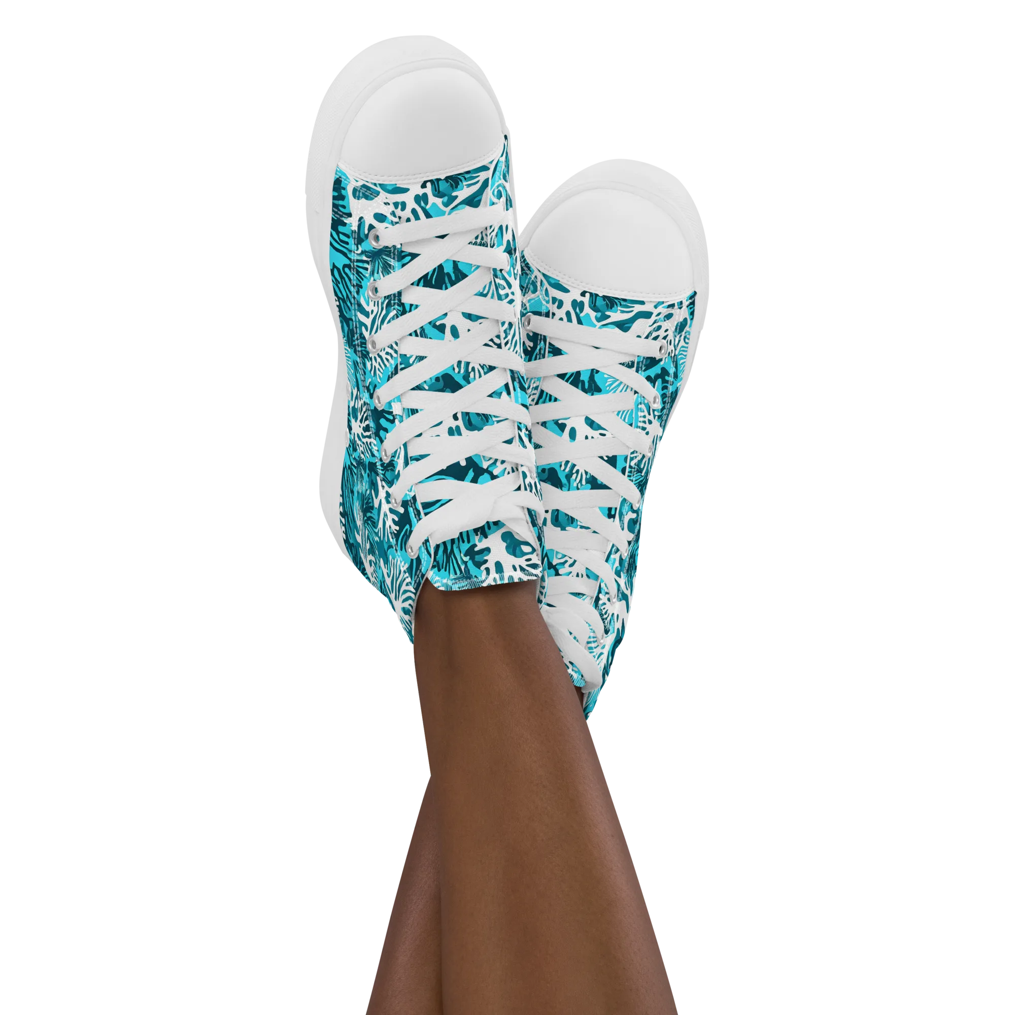 Aqua Canopy on Women's High Top Canvas Shoes — Front