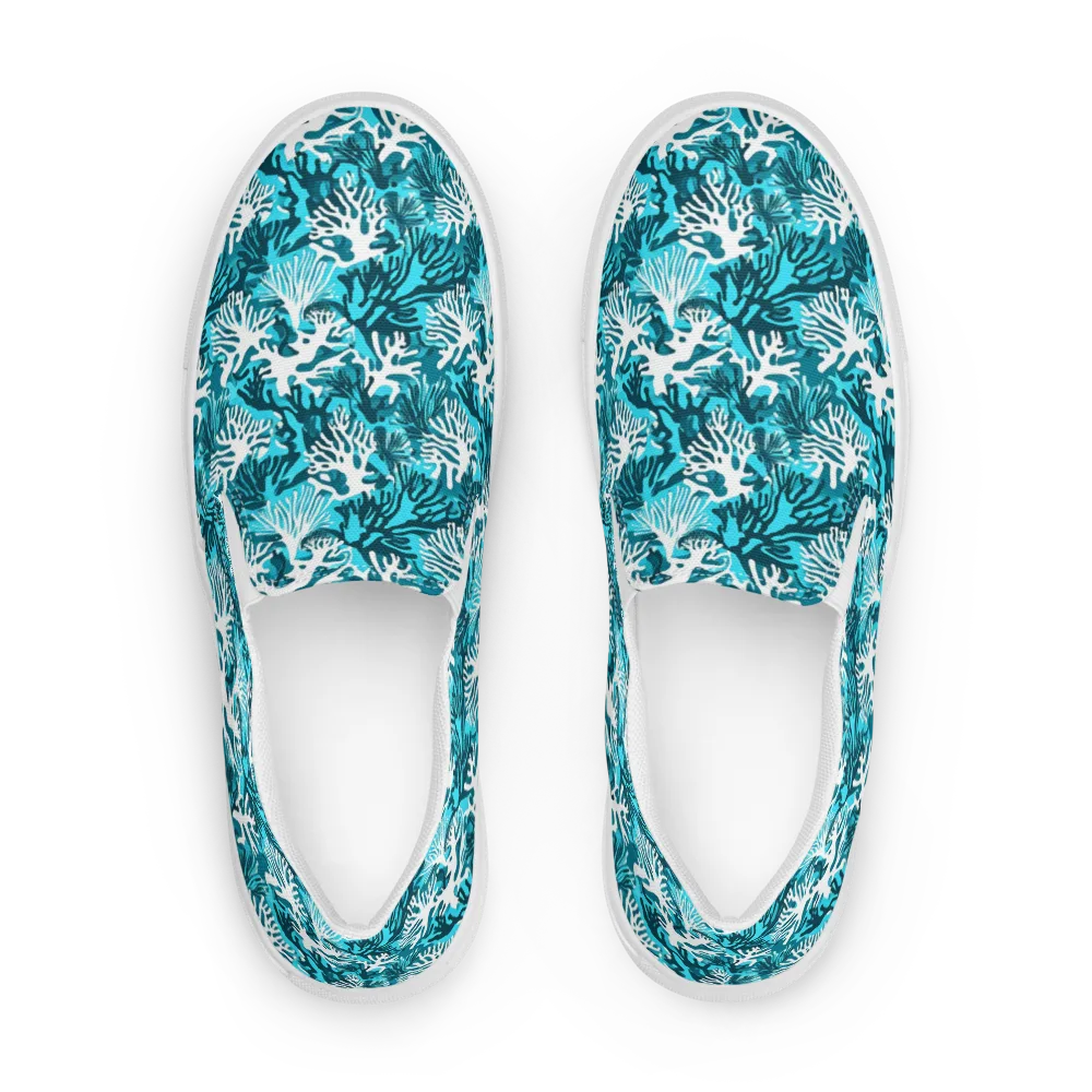 Aqua Canopy on Men's Slip-On Canvas Shoes — Front