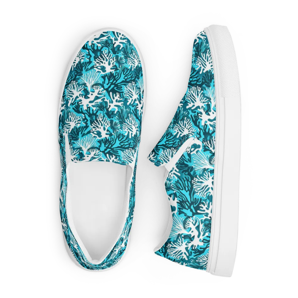 Aqua Canopy on Men's Slip-On Canvas Shoes — Front