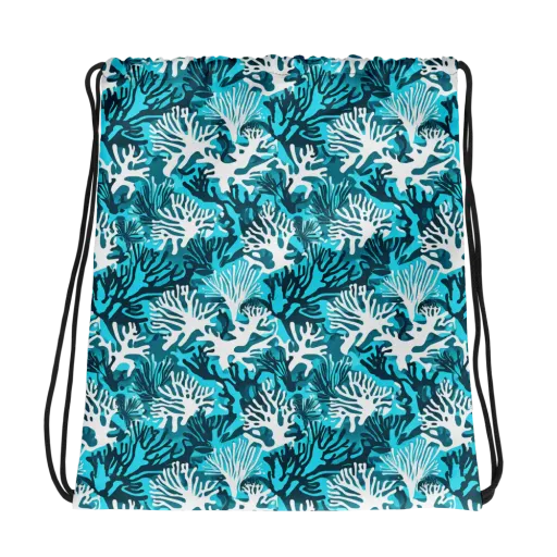 Aqua Canopy on a Drawstring Bag