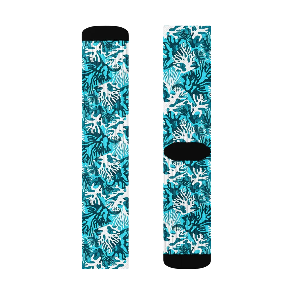 Aqua Canopy on Socks — Left Sock