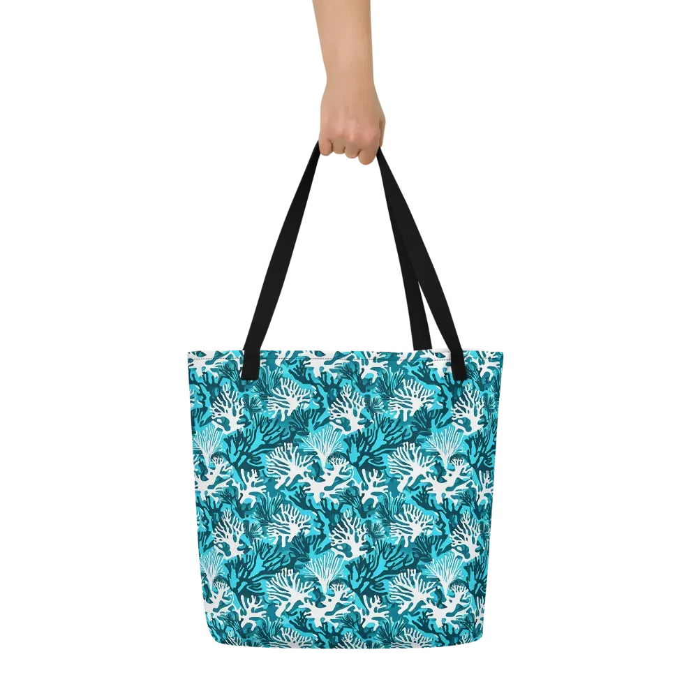 Aqua Canopy on Large Tote Bag W/ Pocket — Front