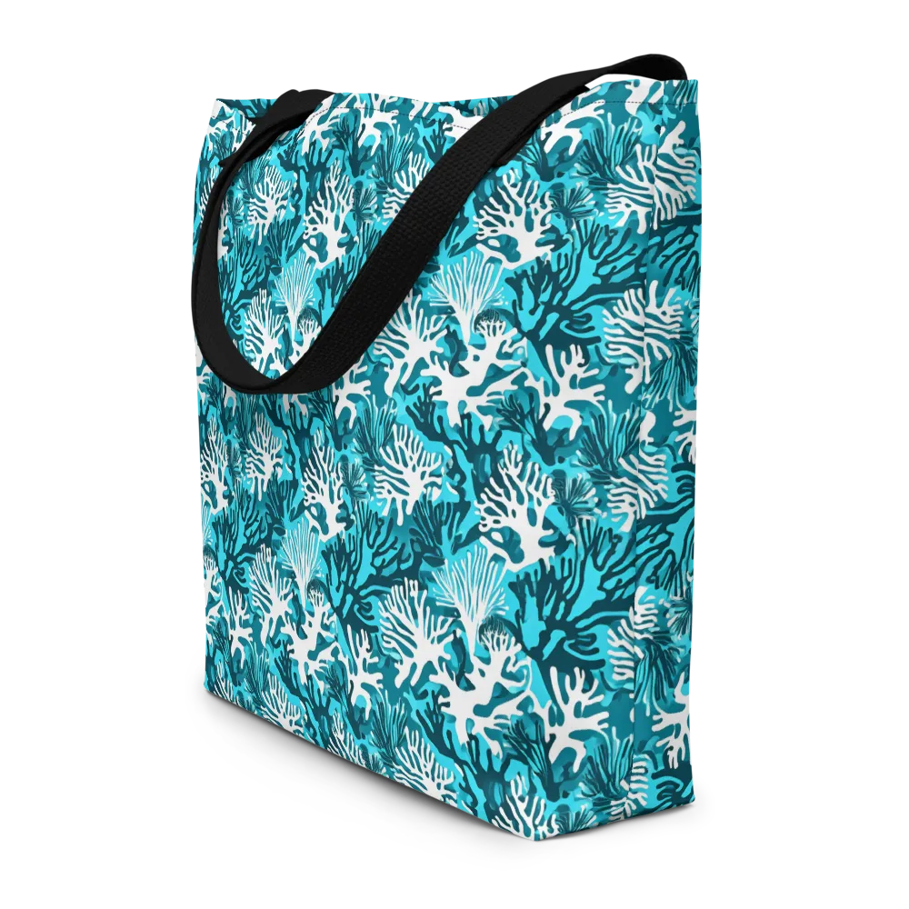 Aqua Canopy on Large Tote Bag W/ Pocket — Front
