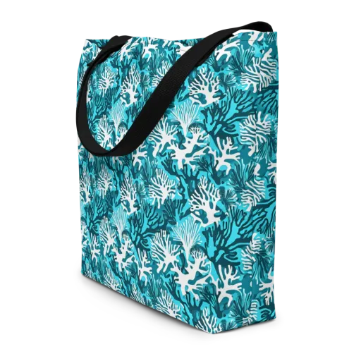 Aqua Canopy on a Large Tote Bag W/ Pocket