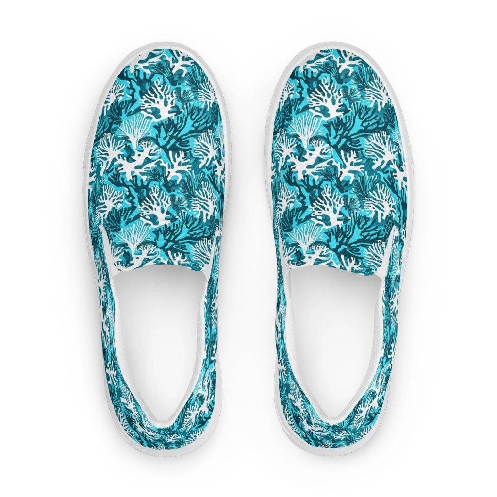 Aqua Canopy on Women's Slip-On Canvas Shoes — Front
