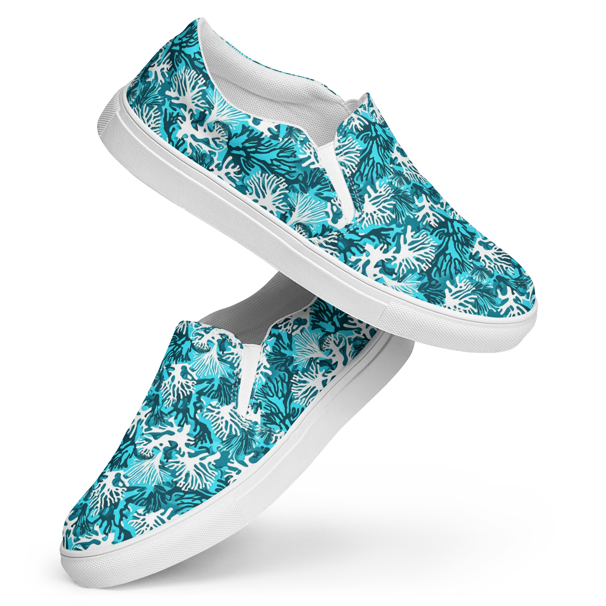 Aqua Canopy on Women's Slip-On Canvas Shoes — Front