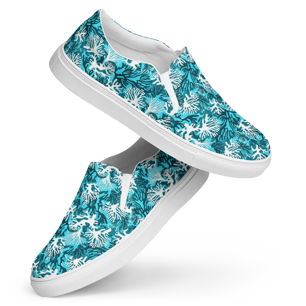 Aqua Canopy on Women's Slip-On Canvas Shoes — Front