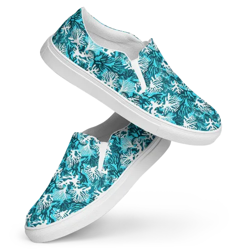 Aqua Canopy on a Women's Slip-On Canvas Shoes