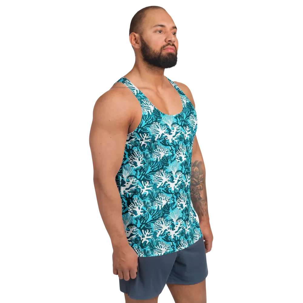 Aqua Canopy on Men's Tank Top — Right Front