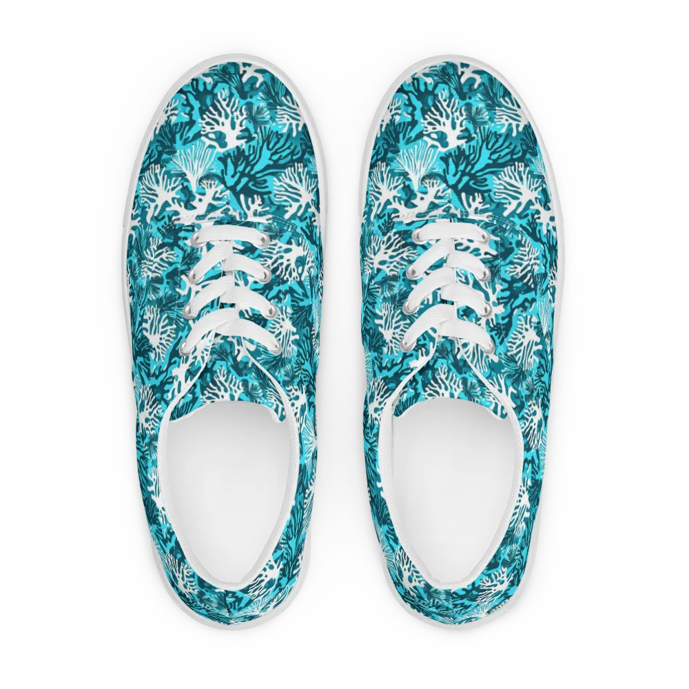 Aqua Canopy on Men's Lace-Up Canvas Shoes — Front