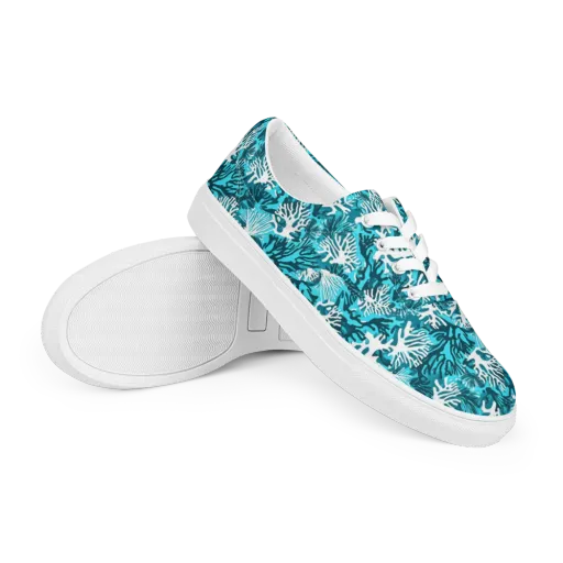 Aqua Canopy on a Men's Lace-Up Canvas Shoes
