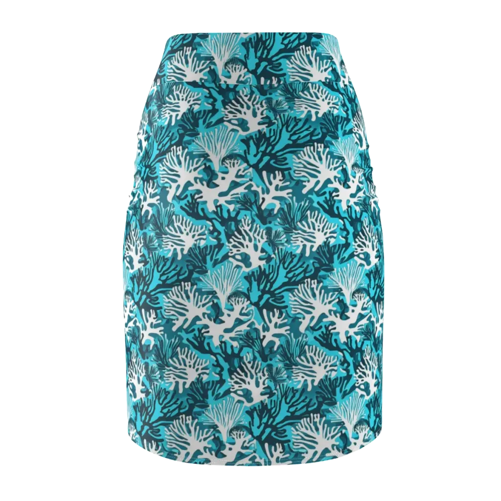 Aqua Canopy on Pencil Skirt — Back
