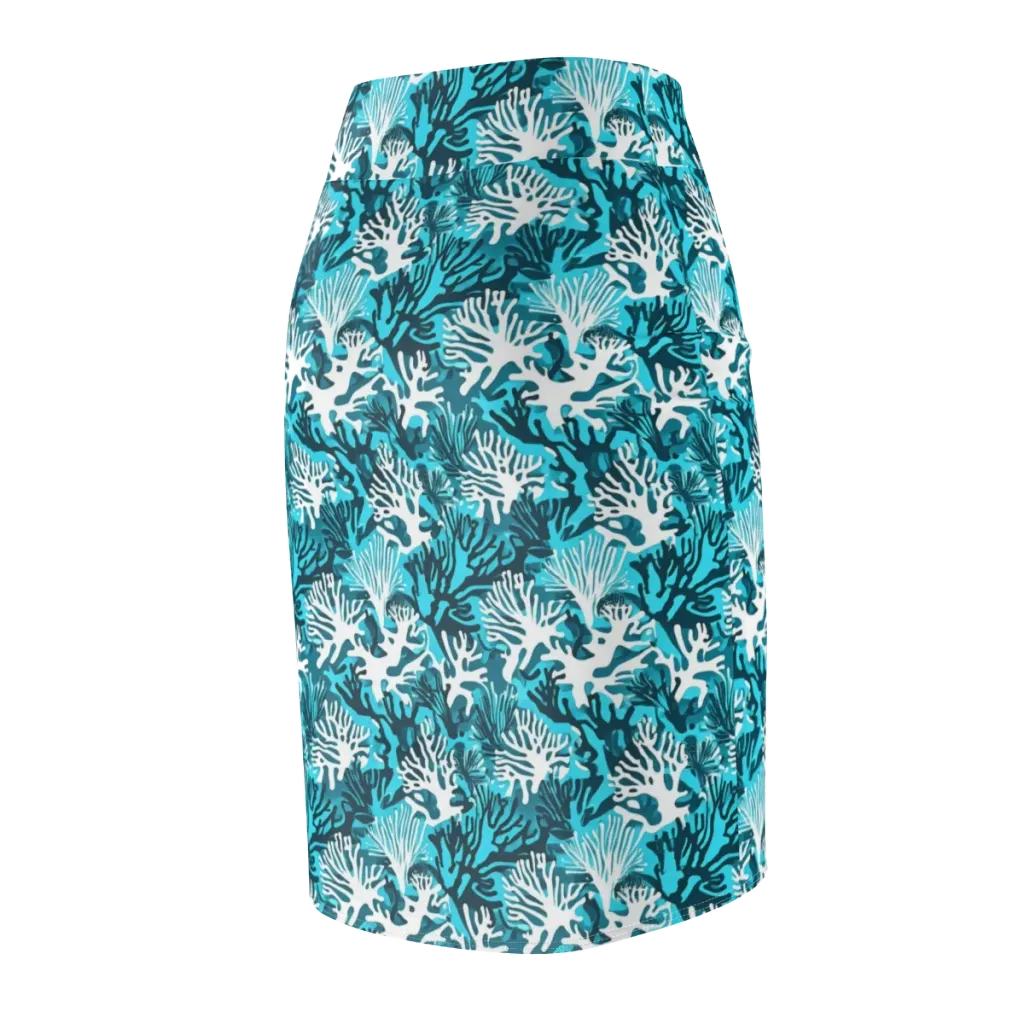 Aqua Canopy on Pencil Skirt — Back Side