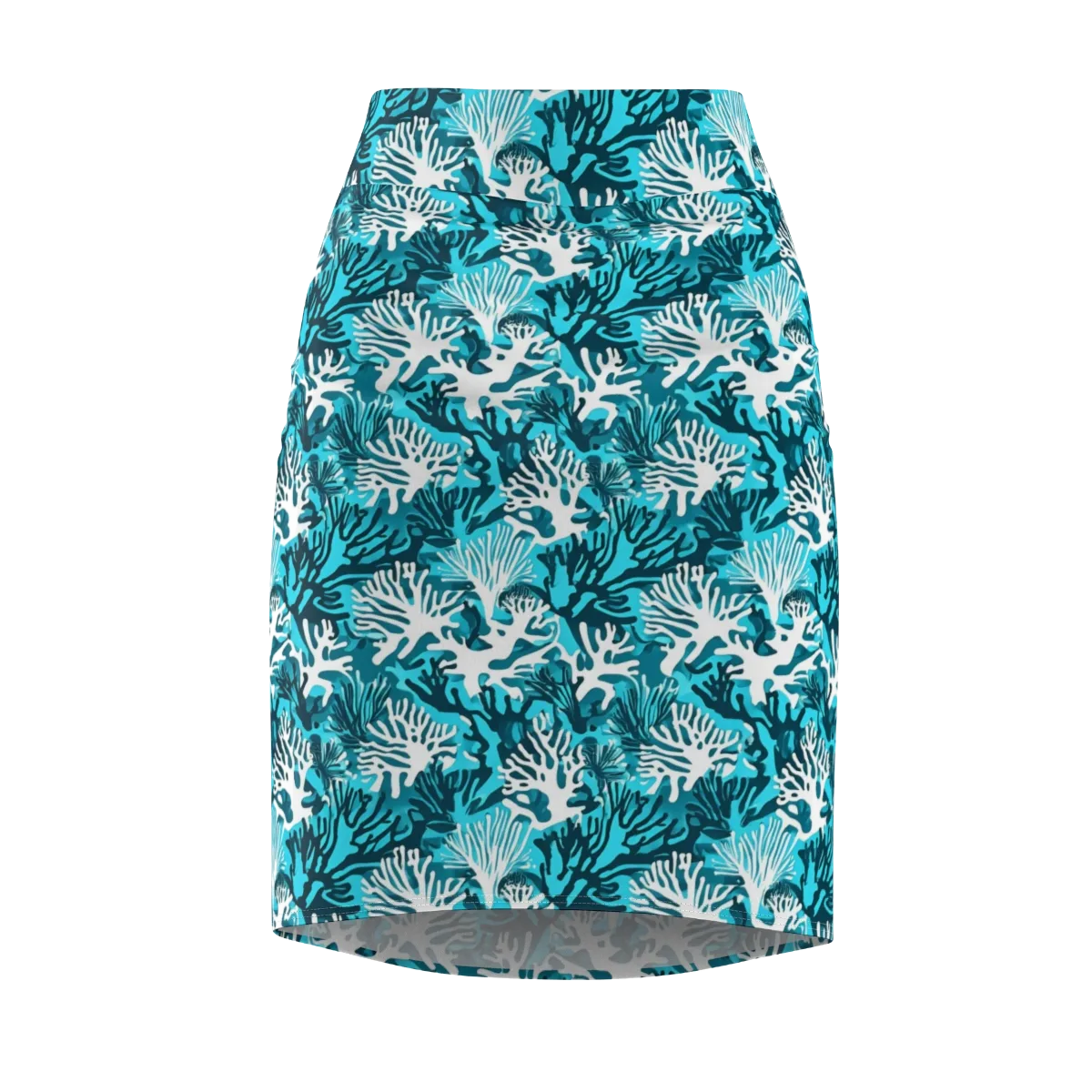 Aqua Canopy on Pencil Skirt — Front