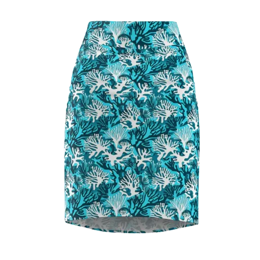 Aqua Canopy on a Pencil Skirt