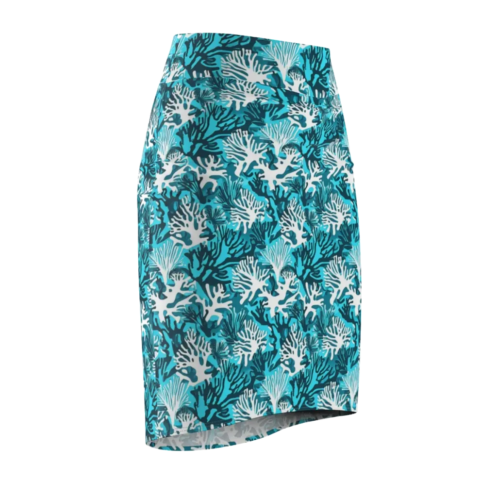 Aqua Canopy on Pencil Skirt — Front Side